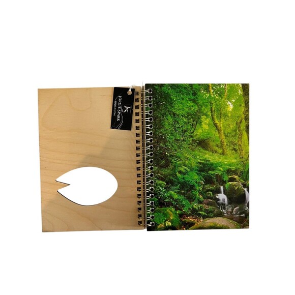 Frog Lily Pad Wooden Covered Notebook/Journal 5x7 Laser 80 Pages New W Tags - Picture 2 of 5